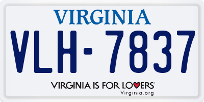 VA license plate VLH7837