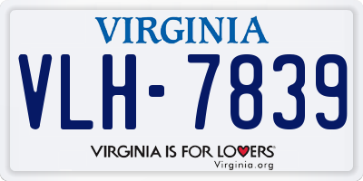 VA license plate VLH7839