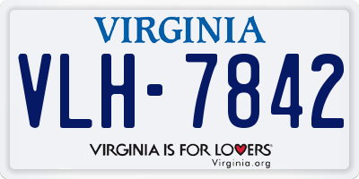 VA license plate VLH7842