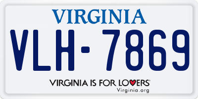 VA license plate VLH7869