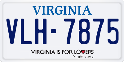 VA license plate VLH7875