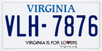 VA license plate VLH7876