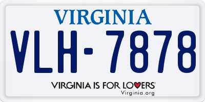 VA license plate VLH7878