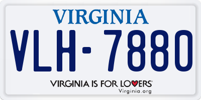 VA license plate VLH7880