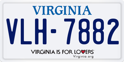 VA license plate VLH7882