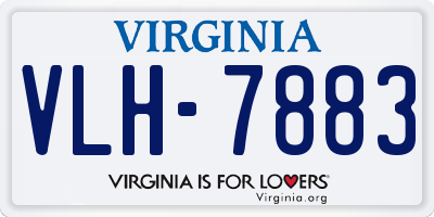VA license plate VLH7883
