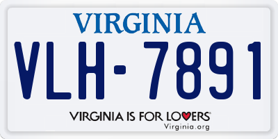 VA license plate VLH7891