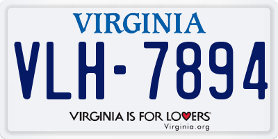 VA license plate VLH7894