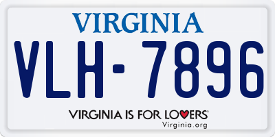 VA license plate VLH7896