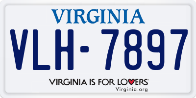 VA license plate VLH7897
