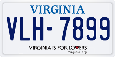 VA license plate VLH7899