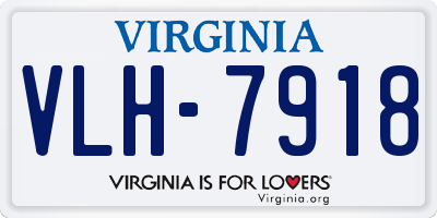 VA license plate VLH7918