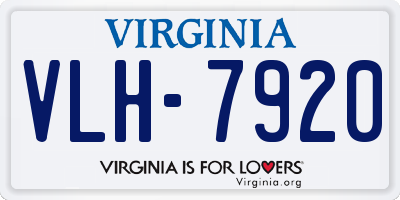 VA license plate VLH7920