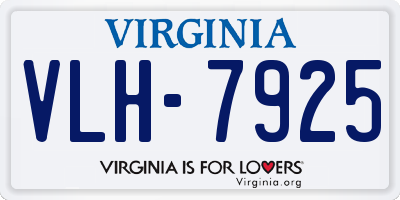 VA license plate VLH7925