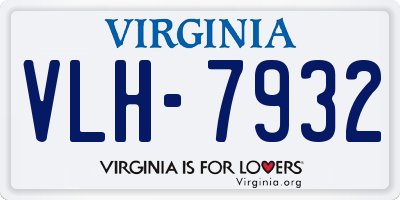 VA license plate VLH7932
