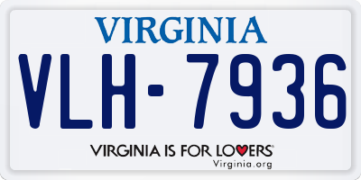 VA license plate VLH7936