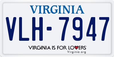 VA license plate VLH7947