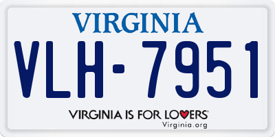 VA license plate VLH7951