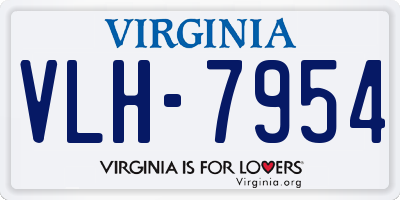 VA license plate VLH7954