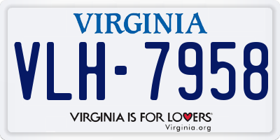 VA license plate VLH7958