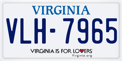 VA license plate VLH7965