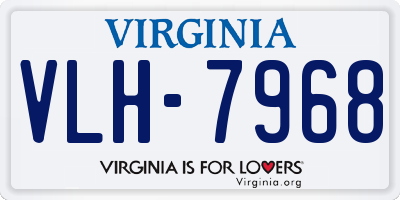 VA license plate VLH7968