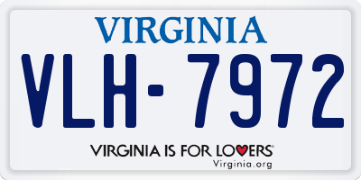 VA license plate VLH7972