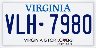 VA license plate VLH7980