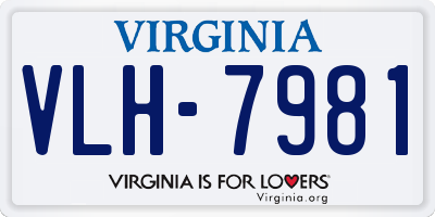VA license plate VLH7981