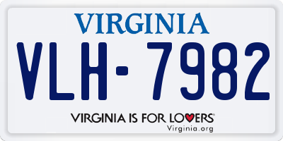 VA license plate VLH7982