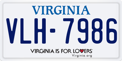 VA license plate VLH7986