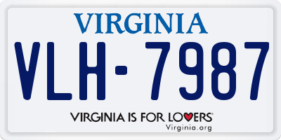 VA license plate VLH7987