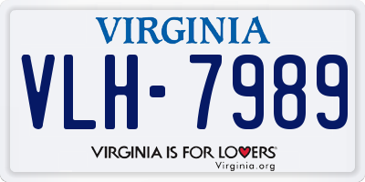 VA license plate VLH7989