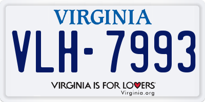 VA license plate VLH7993