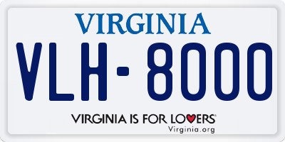 VA license plate VLH8000