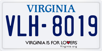 VA license plate VLH8019