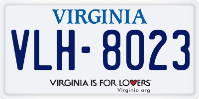 VA license plate VLH8023