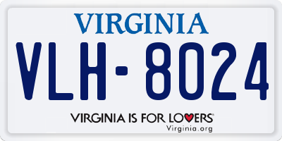 VA license plate VLH8024