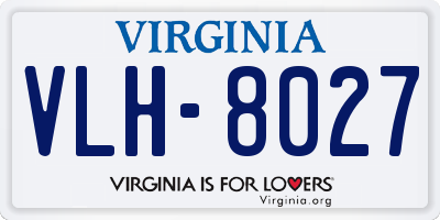 VA license plate VLH8027
