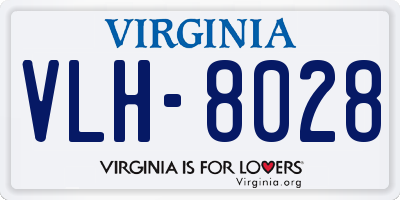 VA license plate VLH8028