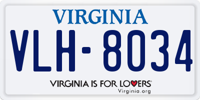VA license plate VLH8034
