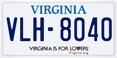 VA license plate VLH8040