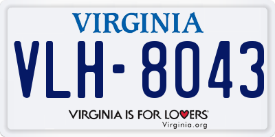 VA license plate VLH8043