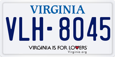 VA license plate VLH8045