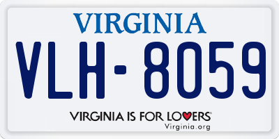 VA license plate VLH8059