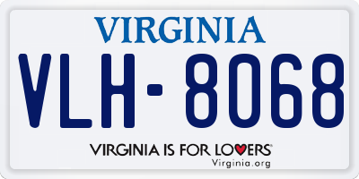 VA license plate VLH8068