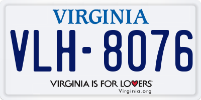 VA license plate VLH8076