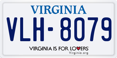 VA license plate VLH8079