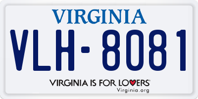 VA license plate VLH8081