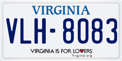 VA license plate VLH8083